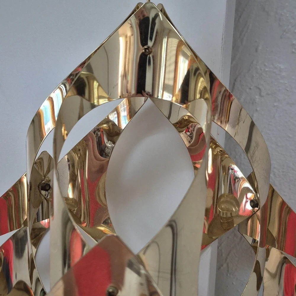 Large Vintage Mid Century Gold Brass Candle Holder Chandelier Mascot Regency